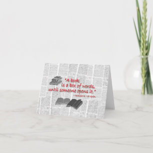 book themed blank cards
