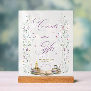 Book themed  Bridal Shower Cards and Gifts Acrylic Sign