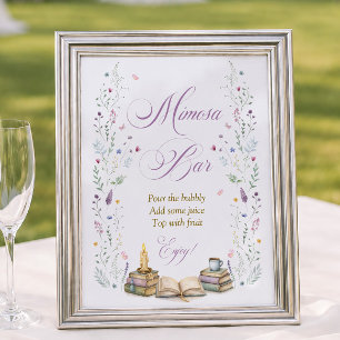 Book Themed Bridal Shower Mimosa Bar Poster