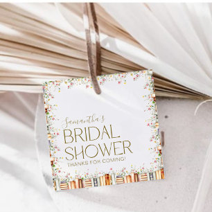 Book-Themed Floral Bridal Shower Thank You  Favour Tags