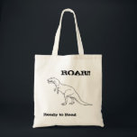 Book tote<br><div class="desc">An addorable library tote great for any little reader who loves dinosaurs! Notice that the dinosaur could be coloured!</div>