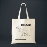 Book tote<br><div class="desc">An addorable library tote great for any little reader who loves dinosaurs! Notice that the dinosaur could be coloured!</div>