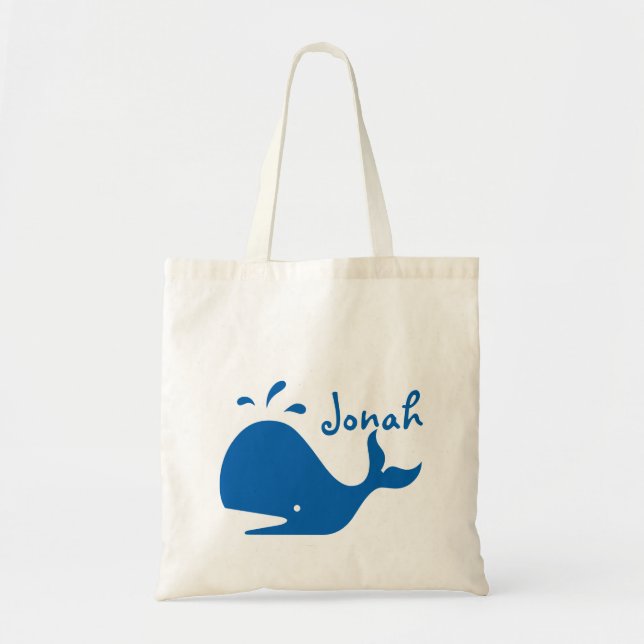 Book Tote Bag Bags Jonah Personalized Jonahs Whale (Front)