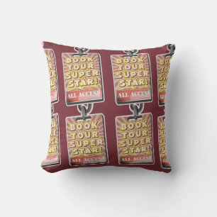 Book Tour Superstar Fun Author Design Throw Pillow