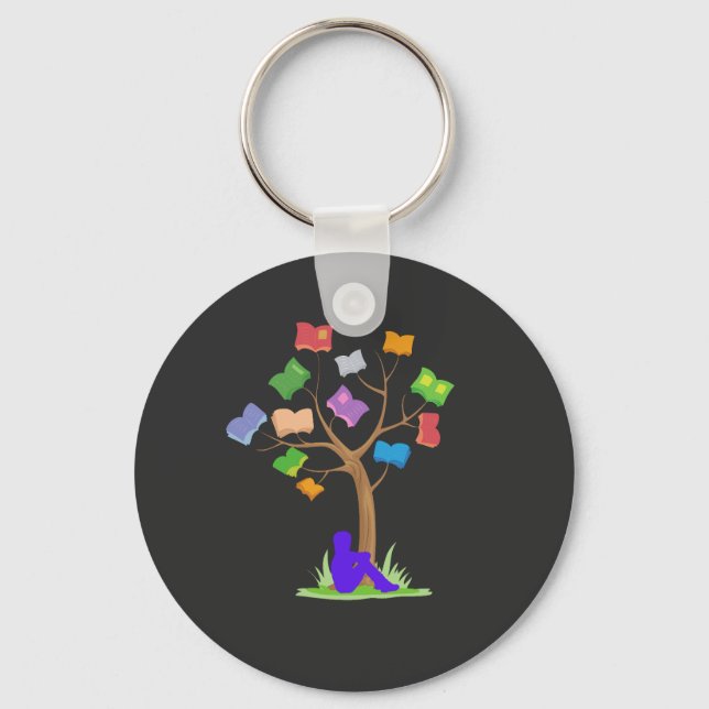 Book Tree- Library  Keychain (Front)