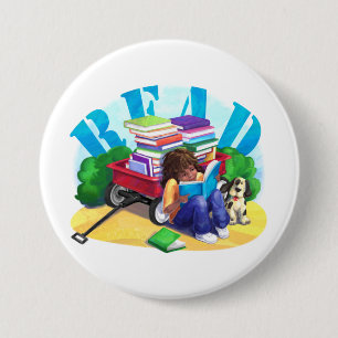 Book Wagon 3 Inch Round Button