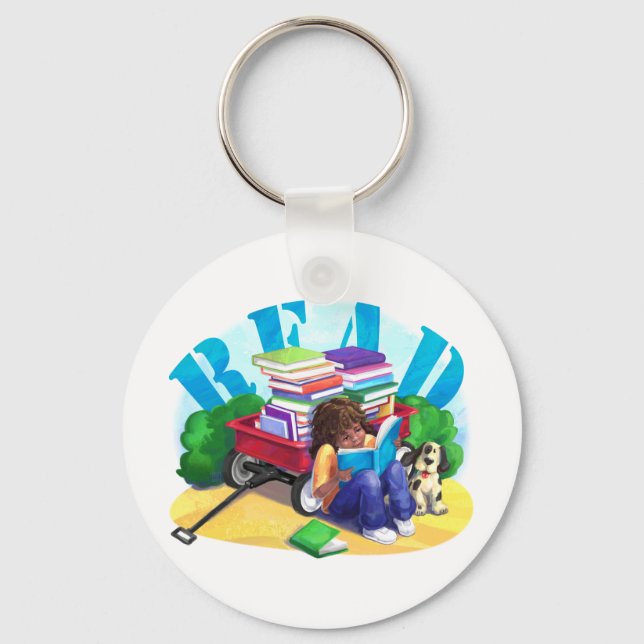 Book Wagon Keychain (Front)