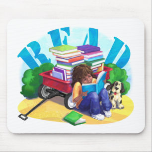 Book Wagon Mouse Pad