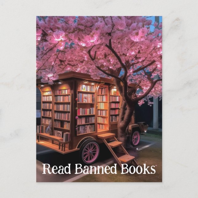Book Wagon Read Banned Books Postcard (Front)