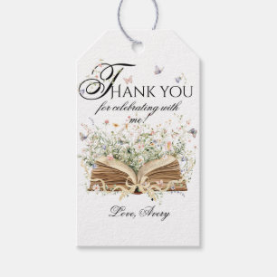 Book Wildflower A New Chapter Begin Bridal Shower Gift Tags