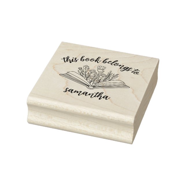 Book with Flowers This Book Belongs to Rubber Stamp (Stamp)