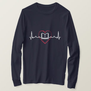 BOOK WITH HEARBEAT LINE T-Shirt