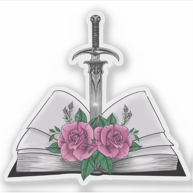 Book with sword and roses (Front)