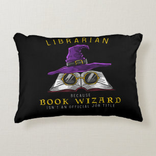 book wizard job title funny librarian sayings accent pillow