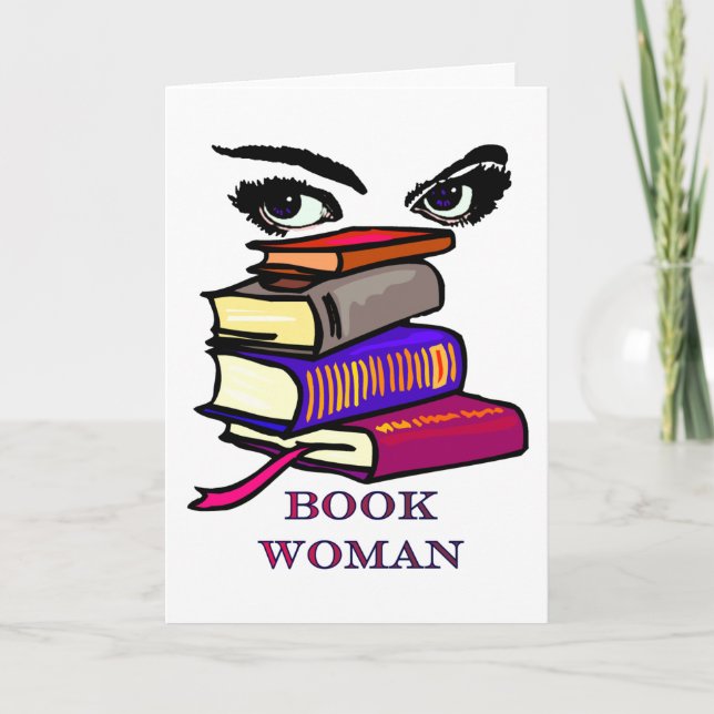 Book Woman Blank Card (Front)
