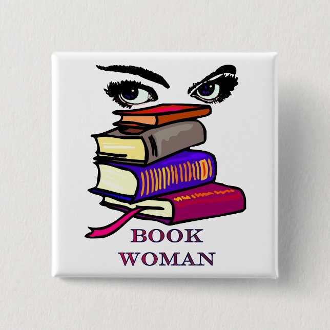Book Woman Button (Front)