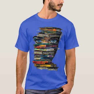 Book Women Graphic Art Colourful Eyes T-Shirt