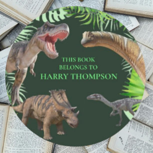 BOOK World Dinosaurs jungle Classic Round Sticker
