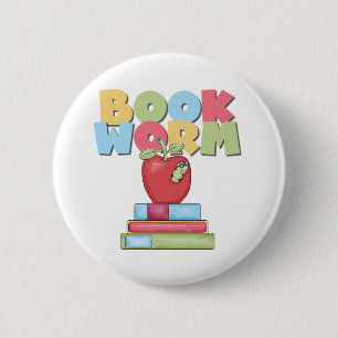 Book Worm 2 Inch Round Button