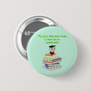 Book Worm 2 Inch Round Button