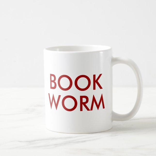 Book Worm Cute Modern Book Lover Mug (Right)