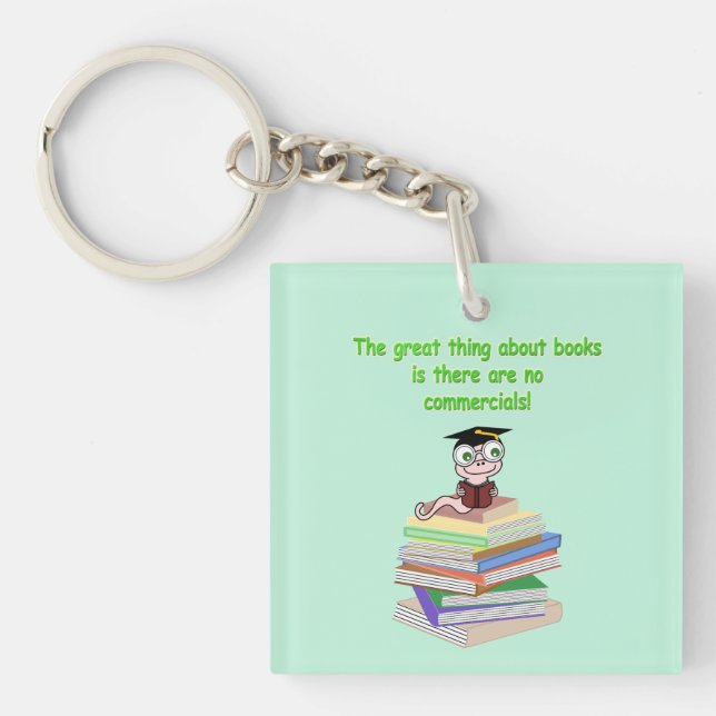 Book Worm Keychain (Front)