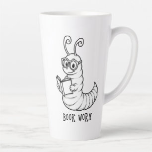 Book worm latte mug