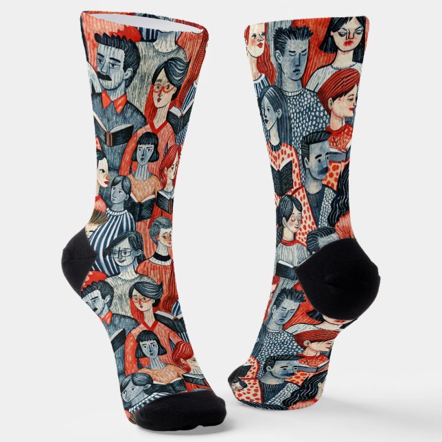 Book Worm, lovers, keep reading Literature Socks (Angled)
