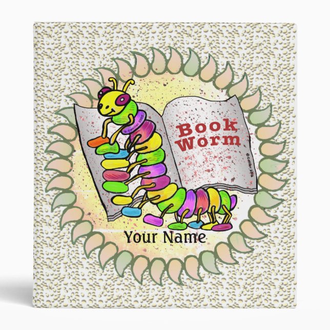 Book Worm Reading  binder (Front)
