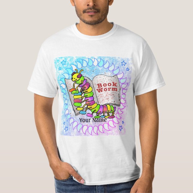Book Worm Reading  T-Shirt (Front)
