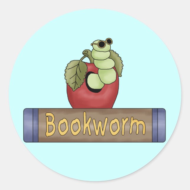 Book Worm T shirts and Gifts Classic Round Sticker (Front)