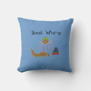 Book Worm Throw Pillow