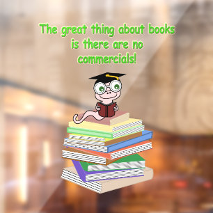 Book Worm Window Cling
