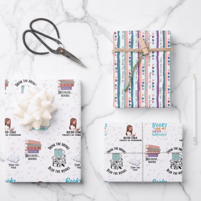 Book wrapping paper sheets (Front)