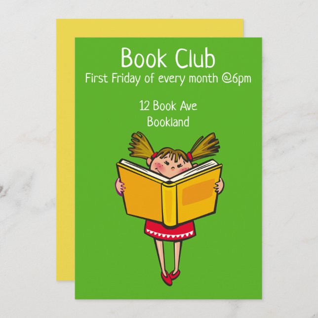 Bookclub group book session invitation (Front/Back)