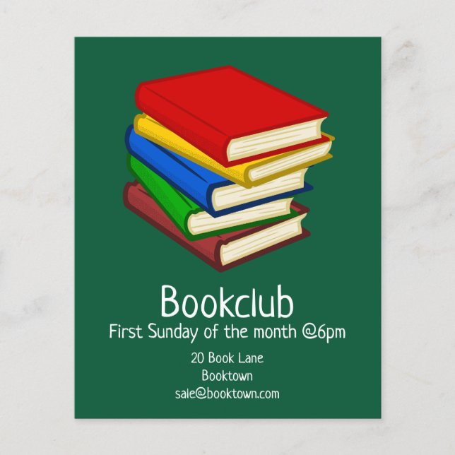 Bookclub group book session library community flyer (Front)