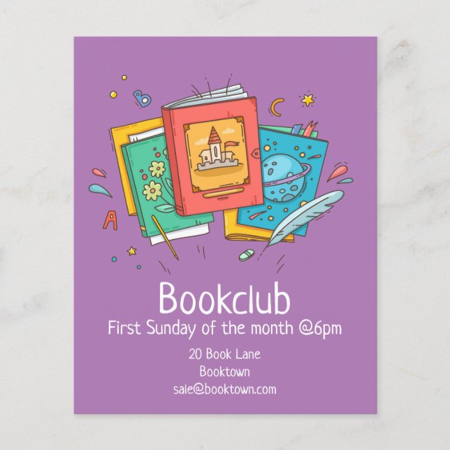 Bookclub reading books group book session flyer (Front)