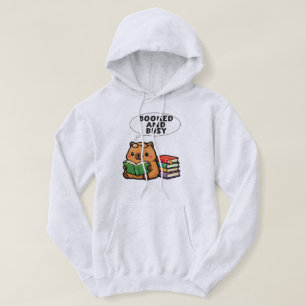 Booked and Busy Kawaii Capybara Reading Hoodie