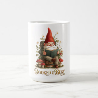 Booked and Busy Reading Gnome Coffee Mug