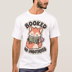 Booked and Unbothered Cozy Reading Fox T-Shirt