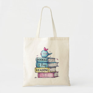 Booked & Busy Reading Tote Bag   Funny Introvert 