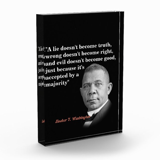 Booker T. Washington Quote On Truth, Right, Good Photo Block (Left)