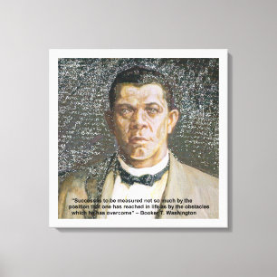 Booker T Washington & Success Quote Canvas Print