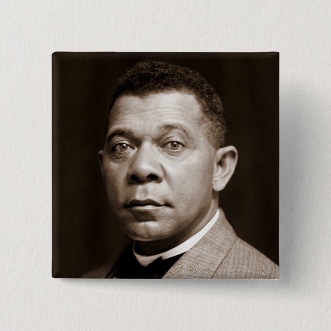Booker Washington: African American Educator 2 Inch Square Button (Front)