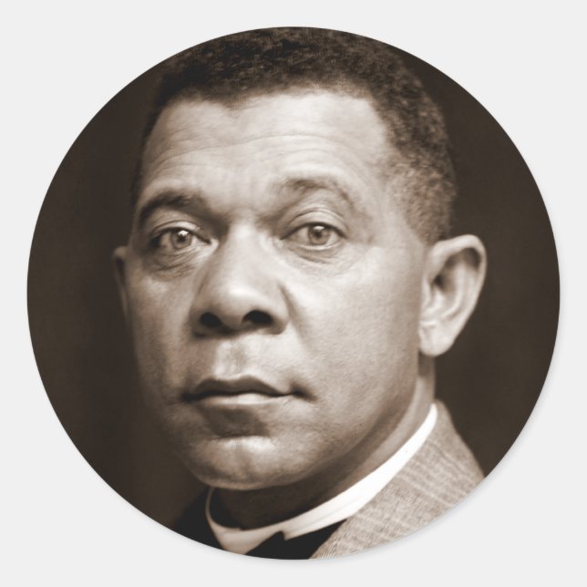 Booker Washington: African American Educator Classic Round Sticker (Front)