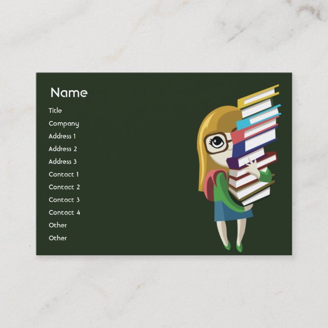 Bookgirl - Chubby Business Card (Front)