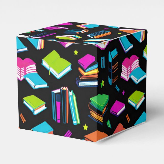 Booking It Colourful Cube Favor Box (Front Side)