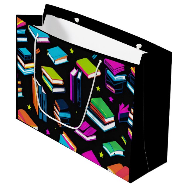 Booking It Colourful Gable Large Gift Bag (Front Angled)