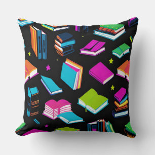 Booking It Colourful Throw Pillow