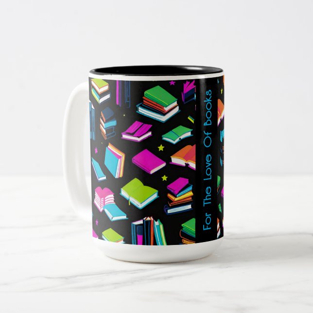Booking It Colourful Two-Tone Coffee Mug (Front Left)